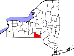 Karte von Broome County innerhalb von New York