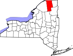 Karte von Franklin County innerhalb von New York