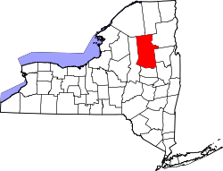 Karte von Hamilton County innerhalb von New York