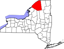 Karte von Saint Lawrence County innerhalb von New York
