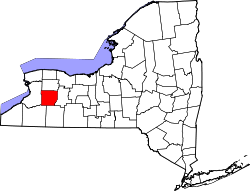 Karte von Wyoming County innerhalb von New York
