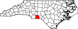 Karte von Anson County innerhalb von North Carolina