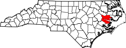 Karte von Beaufort County innerhalb von North Carolina