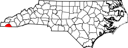 Karte von Clay County innerhalb von North Carolina
