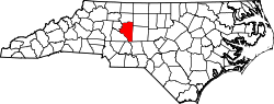 Karte von Davidson County innerhalb von North Carolina
