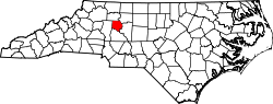 Karte von Davie County innerhalb von North Carolina