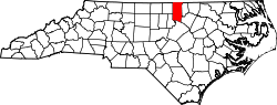 Karte von Granville County innerhalb von North Carolina