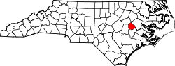 Karte von Greene County innerhalb von North Carolina