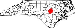 Karte von Johnston County innerhalb von North Carolina
