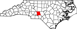 Karte von Montgomery County innerhalb von North Carolina