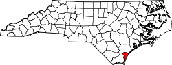 Karte von New Hanover County innerhalb von North Carolina