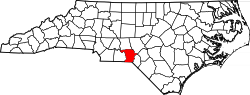 Karte von Richmond County innerhalb von North Carolina