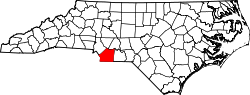 Karte von Union County innerhalb von North Carolina