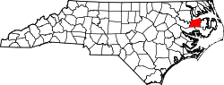 Karte von Washington County innerhalb von North Carolina