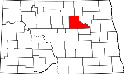Karte von Benson County innerhalb von North Dakota