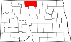 Karte von Bottineau County innerhalb von North Dakota