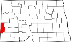 Karte von Golden Valley County innerhalb von North Dakota