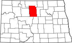 Karte von McHenry County innerhalb von North Dakota