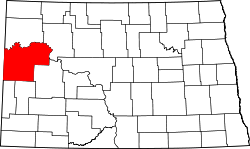 Karte von McKenzie County innerhalb von North Dakota