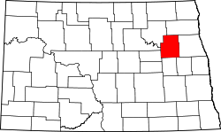 Karte von Nelson County innerhalb von North Dakota