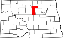 Karte von Pierce County innerhalb von North Dakota