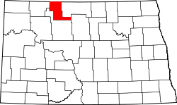 Karte von Renville County innerhalb von North Dakota
