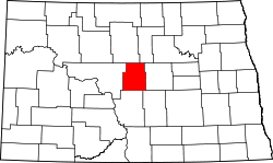 Karte von Sheridan County innerhalb von North Dakota