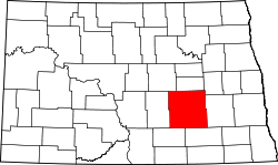 Karte von Stutsman County innerhalb von North Dakota