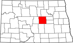 Karte von Wells County innerhalb von North Dakota