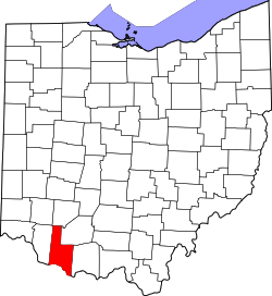 Karte von Brown County innerhalb von Ohio