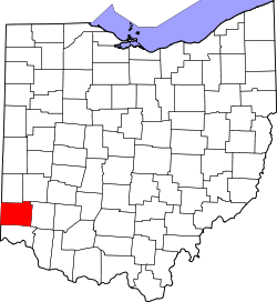 Karte von Butler County innerhalb von Ohio