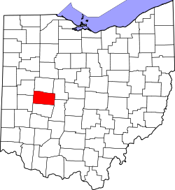 Karte von Champaign County innerhalb von Ohio