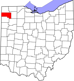 Karte von Defiance County innerhalb von Ohio