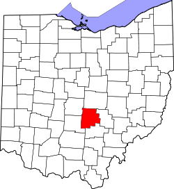 Karte von Fairfield County innerhalb von Ohio