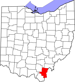 Karte von Gallia County innerhalb von Ohio