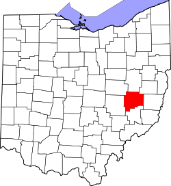 Karte von Guernsey County innerhalb von Ohio