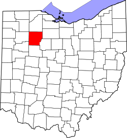 Karte von Hancock County innerhalb von Ohio