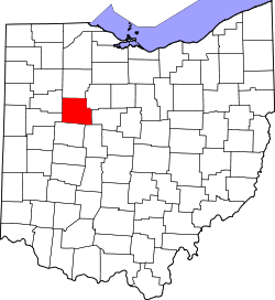 Karte von Hardin County innerhalb von Ohio