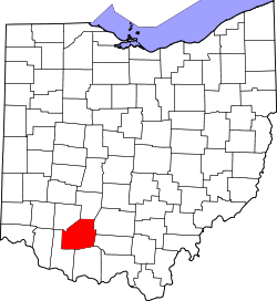 Karte von Highland County innerhalb von Ohio