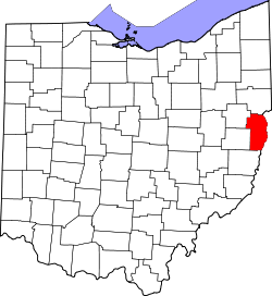 Karte von Jefferson County innerhalb von Ohio