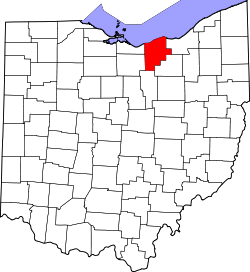 Karte von Lorain County innerhalb von Ohio