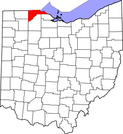 Karte von Lucas County innerhalb von Ohio