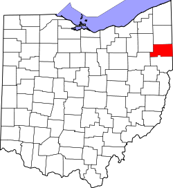Karte von Mahoning County innerhalb von Ohio