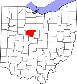 Karte von Marion County innerhalb von Ohio