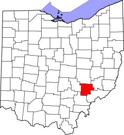 Karte von Morgan County innerhalb von Ohio