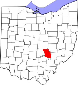Karte von Perry County innerhalb von Ohio
