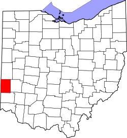 Karte von Preble County innerhalb von Ohio