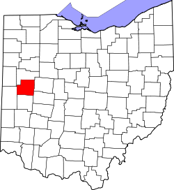 Karte von Shelby County innerhalb von Ohio