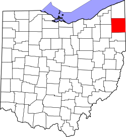 Karte von Trumbull County innerhalb von Ohio