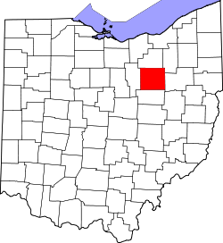 Karte von Wayne County innerhalb von Ohio